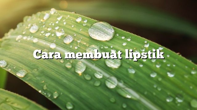 Cara membuat lipstik