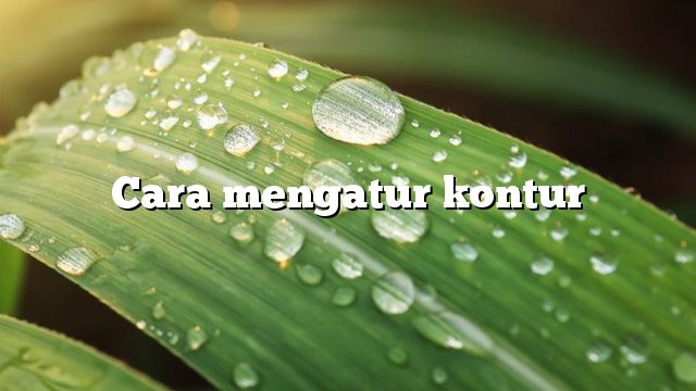 Cara mengatur kontur